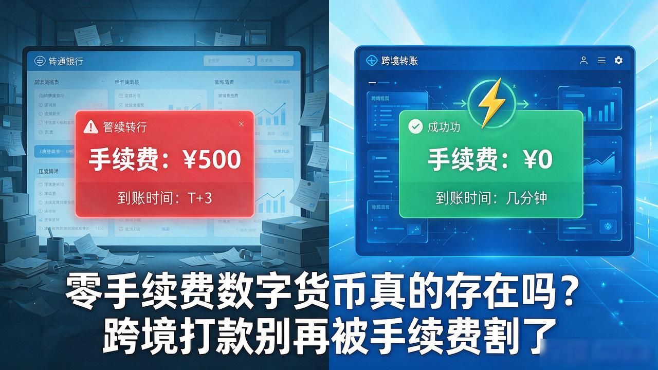 零手续费数字货币真的存在吗?跨境打款别再被手续费割了