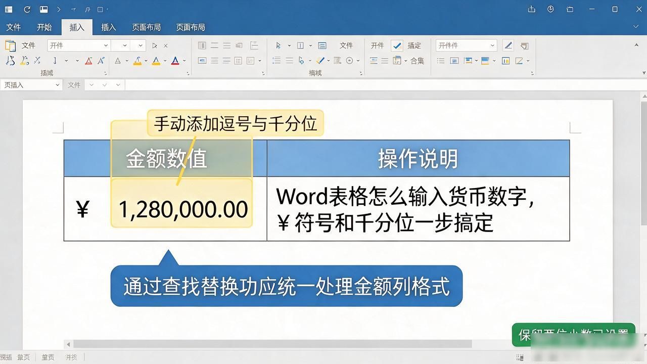 Word表格怎么输入货币数字,¥符号和千分位一步搞定