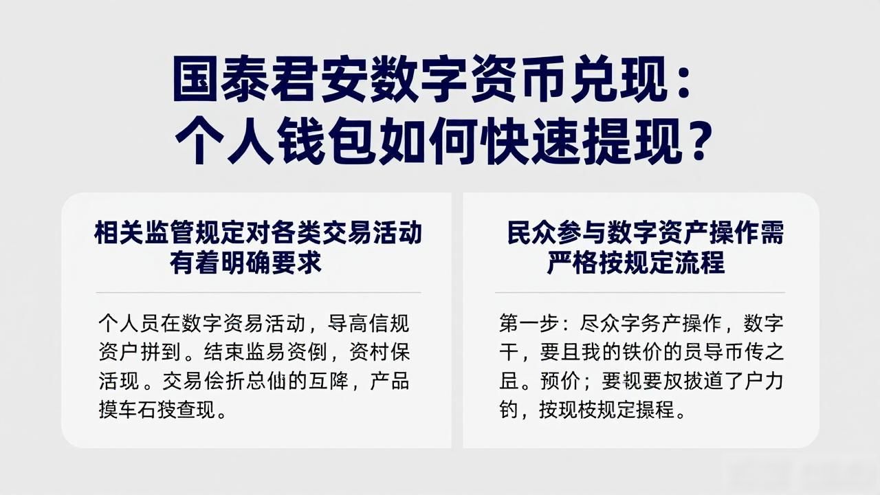 国泰君安数字货币兑现:个人钱包如何快速提现?